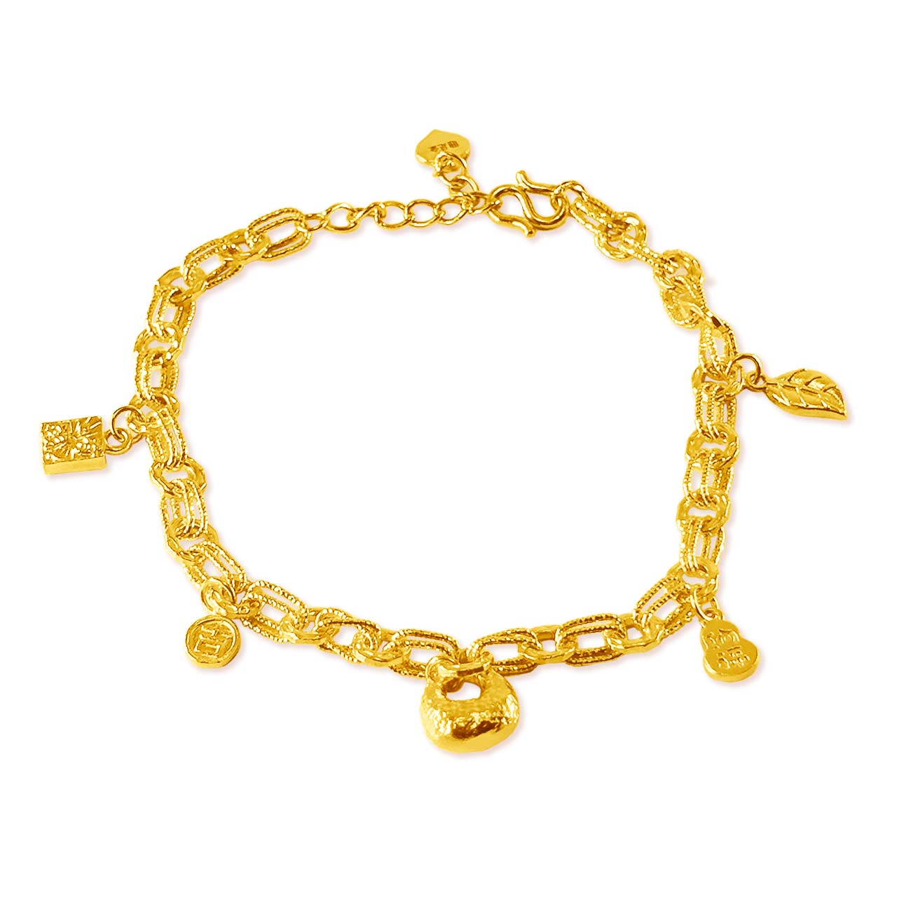 吉祥納福-百寶袋手鍊-億樺金飾 Ewan-Gold丨純金手環手鍊